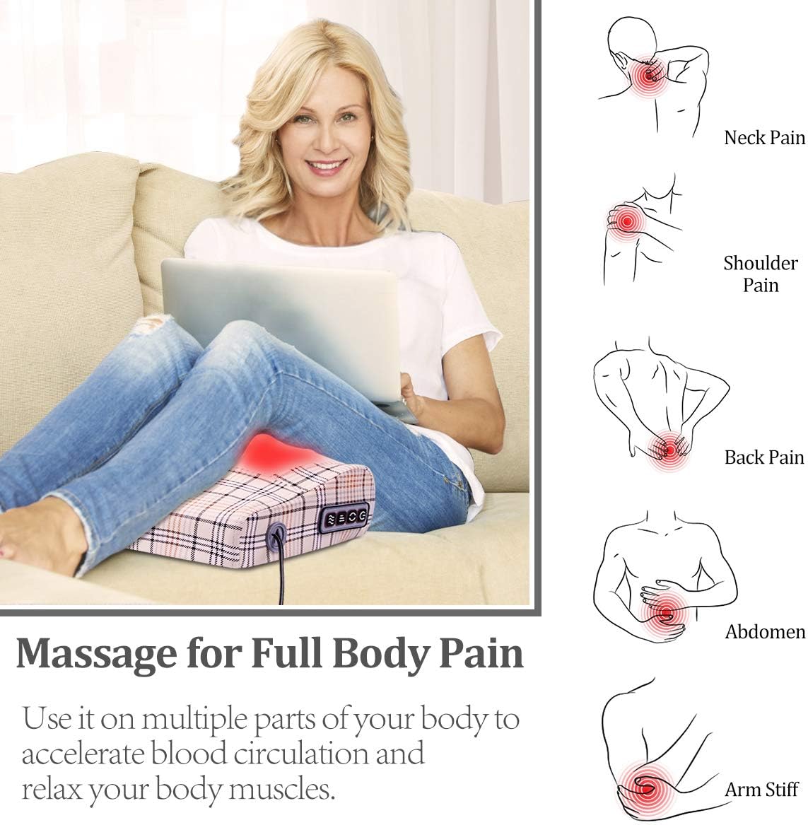 Shiatsu Neck Massager, Electric Back Massager for Pain Relief, Neck Support Massage Pillow with Heat,16 Deep Tissue Massage Nodes for Cervical,Shoulder,Foot,Leg,Body Muscle,Great Gifts for Everyone: Health & Personal Care