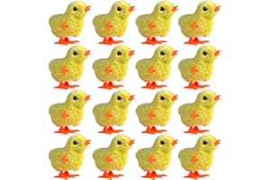YOFOBU 16 Packs Wind Up Chicken Novelty Jumping Chicken Gag Plush Chicks for Kids Party Favors Supplies Props for Halloween Gag Shows Christmas Gift