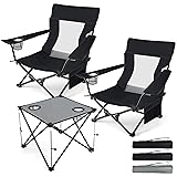 HaSteeL Folding Beach Chair Set of 3, Foldable