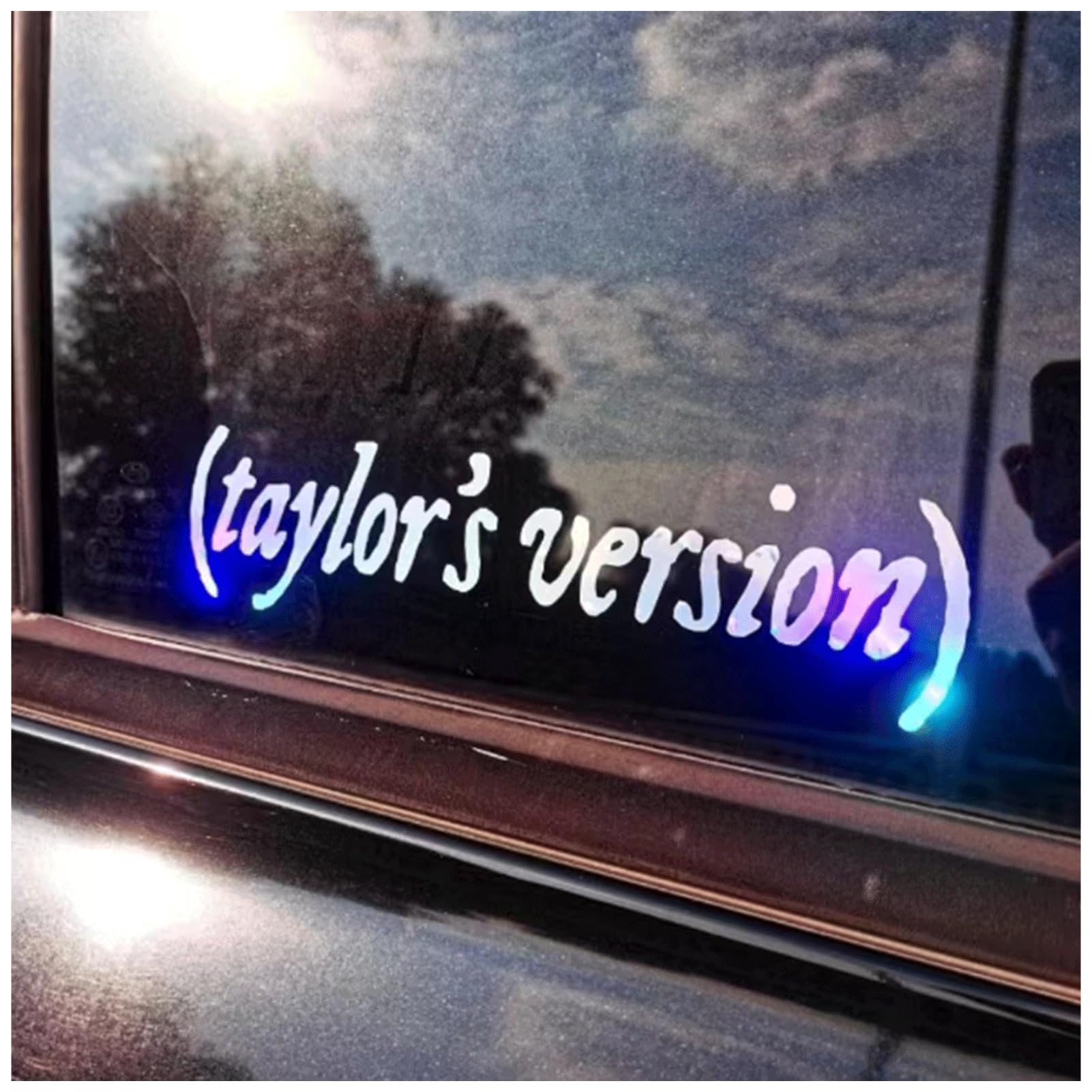 Photo 1 of Taylors Version Car Decal, Waterproof Vinyl Car Sticker, Bumper Stickers, 7.9 x 1.6 inches, Laser Color, for Window, Indoor Outdoor Usage