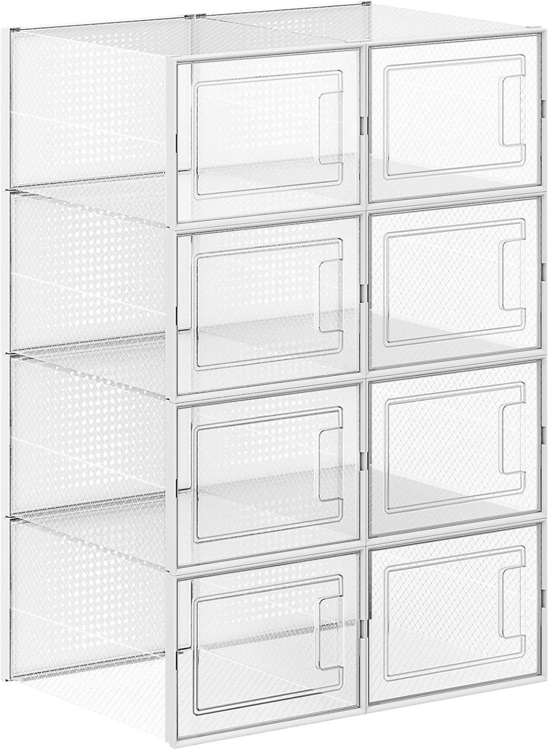 SONGMICS Shoe Boxes, Pack of 8 Stackable Shoe Storage Organisers