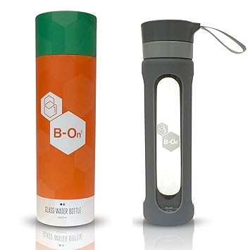 B On 1 - Botella de agua de cristal con tapa con filtro para agua infusionada