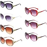 YQVIE 7 Pack Retro Fox Oversized Sunglasses for Women in Bulk Plastic Large Sunglasses Set UV400 Protection
