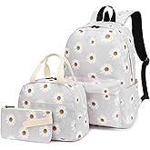 Yusudan Girls School Backpack Set, Kids Teens School Bag Bookbag with Lunch Bag Pencil Bag