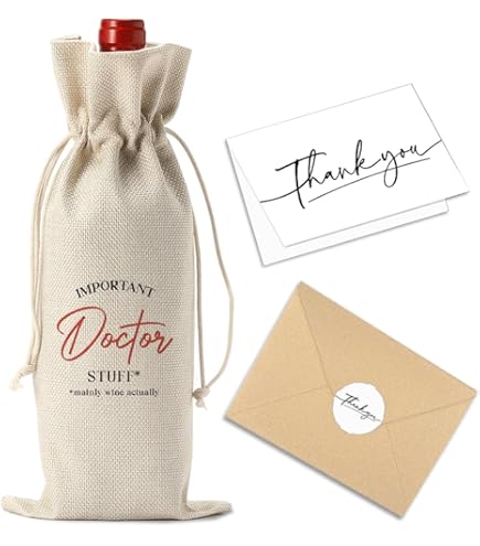 LANBAIHE Master's Degree Wine Bag - Reusable Linen Gift Bag For Graduation Parties & Celebrations