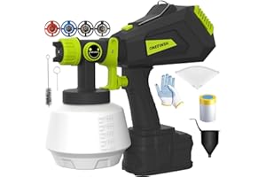 ONEFINSH Cordless Paint Sprayer for Ryobi 18V Battery, Handheld HVLP Paint Gun with 3 Spray Patterns & 4 Nozzles, Ideal for DIY Projects, House Painting, Furniture & More (No Battery Included)