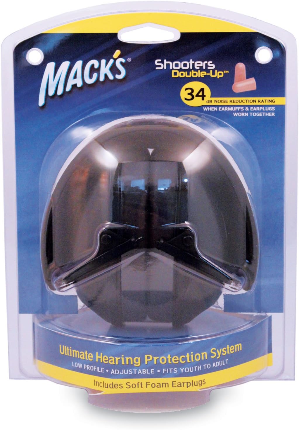 Macks Shooters Shooting Ear Muffs Black NRR 21 Db