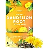 Organic Dandelion Root Tea-100 Tea Bags | Organic Herbal Tea | Eco-Friendly Tea Bags | Non-GMO Caffeine Free Tea