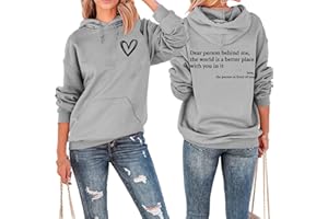 FCYOSO Dear Person Behind Me Hoodie for Men and Women Personalized Sweatshirt with Words on Back Casual Long Sleeve Tops