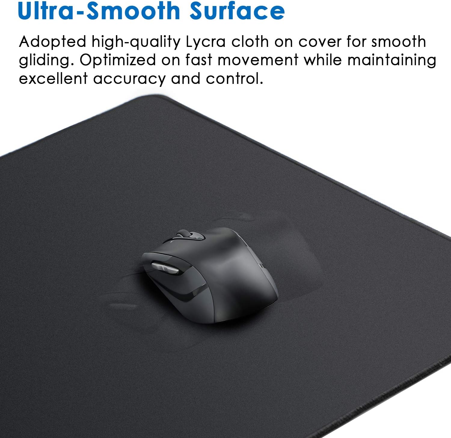 Ktrio Extended Gaming Mouse Pad with Stitched Edges, Large Mousepad with Premium-Textured Cloth, Non-Slip Rubber Base, Waterproof Keyboard Pad, Desk Mat for Gamer, Office & Home, 31.5 x 11.8 in, Black : Office Products