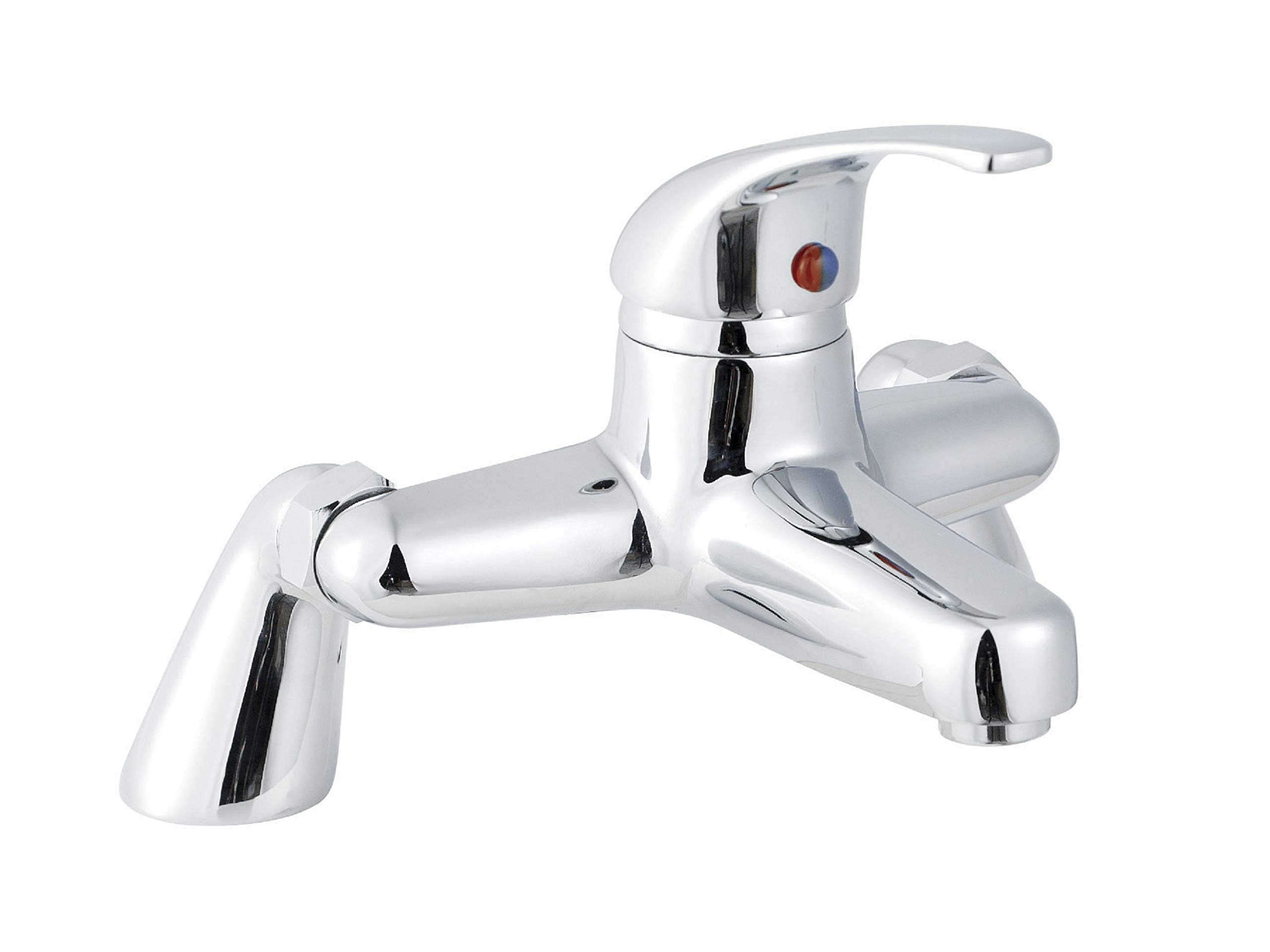 Nuie DTY303 Eon ǀ Modern Bathroom Round Single Lever Deck Mounted Bath Filler Tap, Chrome, 192mm x 190mm