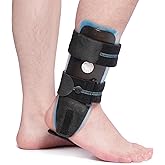 Velpeau Air Gel Foam Ankle Stabilizer Support Brace for Sprained Ankle, Ligament Injury, Tendonitis, Adjustable Rigid Stirrup Ankle Splint for Women and Men (Gel Version, Large, Right Foot)