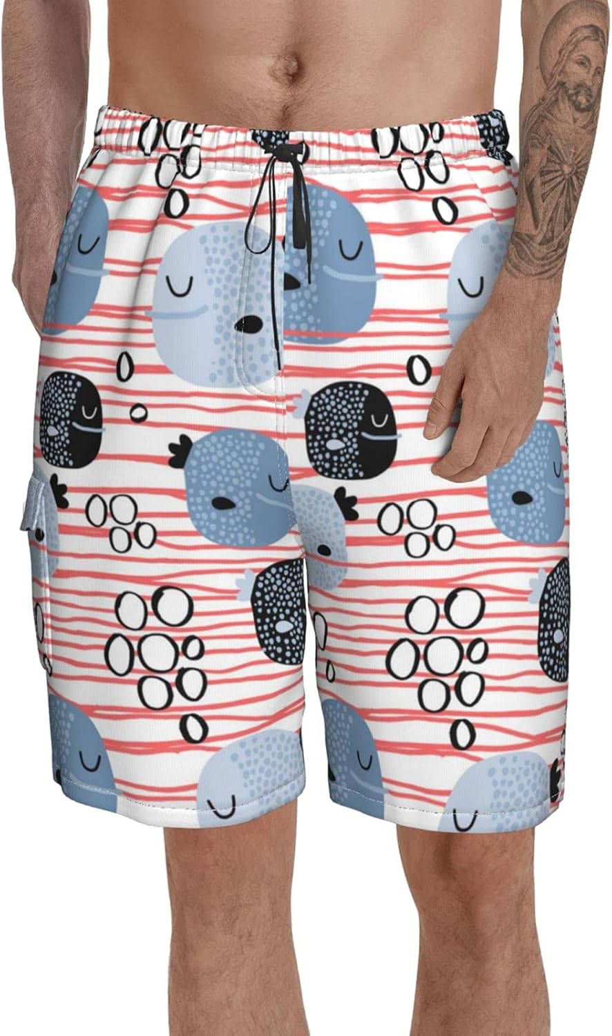 Yuefatuzashan Funny Fishcreative Men's Swim Trunks Bathing Suit