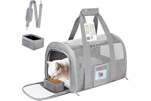 SIMPELG Extra Large Pet Carrier 20 lbs+, Soft Sided Cat Carriers for Large Cats Under 25 lbs, Folding Big Dog Carrier 20"x13"x13", Cat Carrier for 2 Cats Travel Carrier -Large- Grey