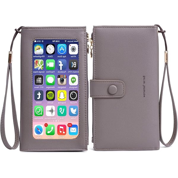 SHOMICO Small Crossbody Bag For Women - Faux Leather Phone Purse With Clear Touch Window & Charging Port, Adjustable Pink Strap - View #5