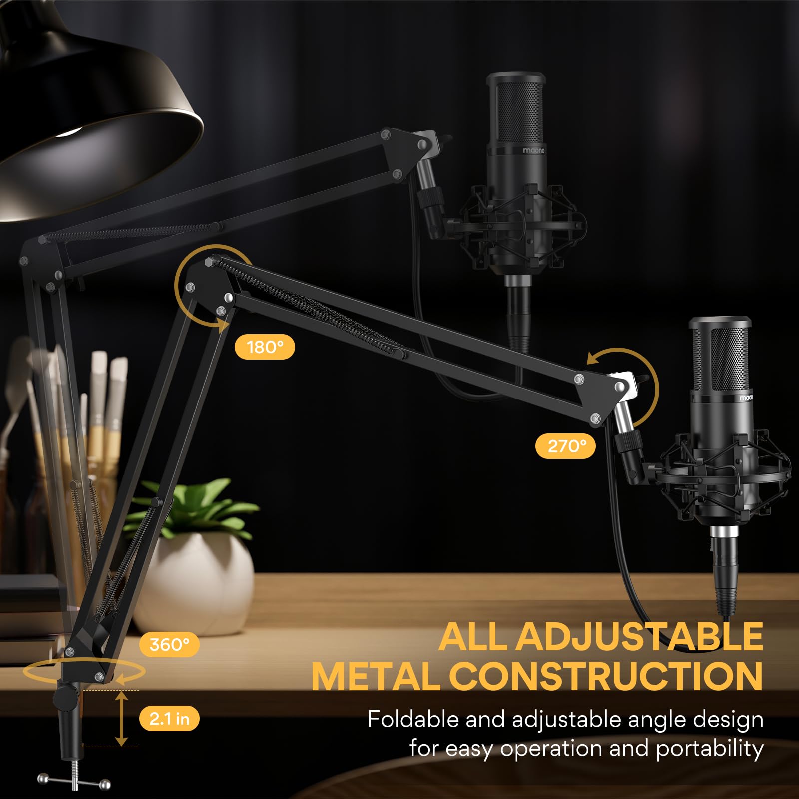 MAONO XLR Condenser Microphone, Professional Cardioid Studio Recording Mic for Streaming, Podcasting, Singing, Voice-Over, Vocal, Home-Studio, YouTube, Skype, Twitch (PM320S)