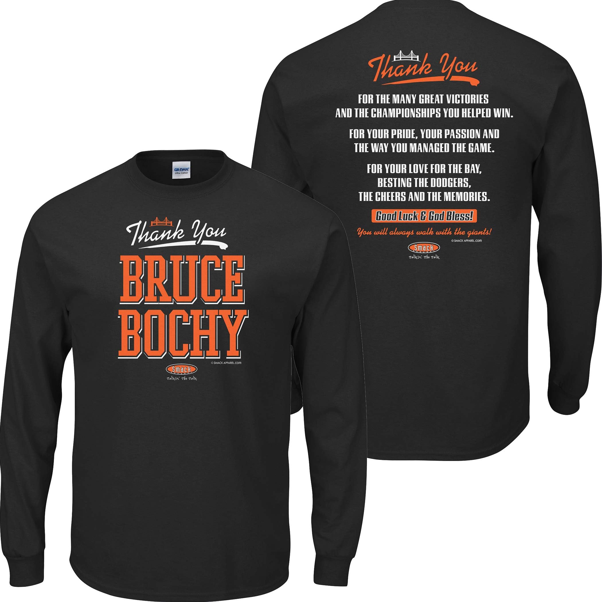 San Francisco Baseball Fans. Thank You Bruce Black T-Shirt (Sm-5X)