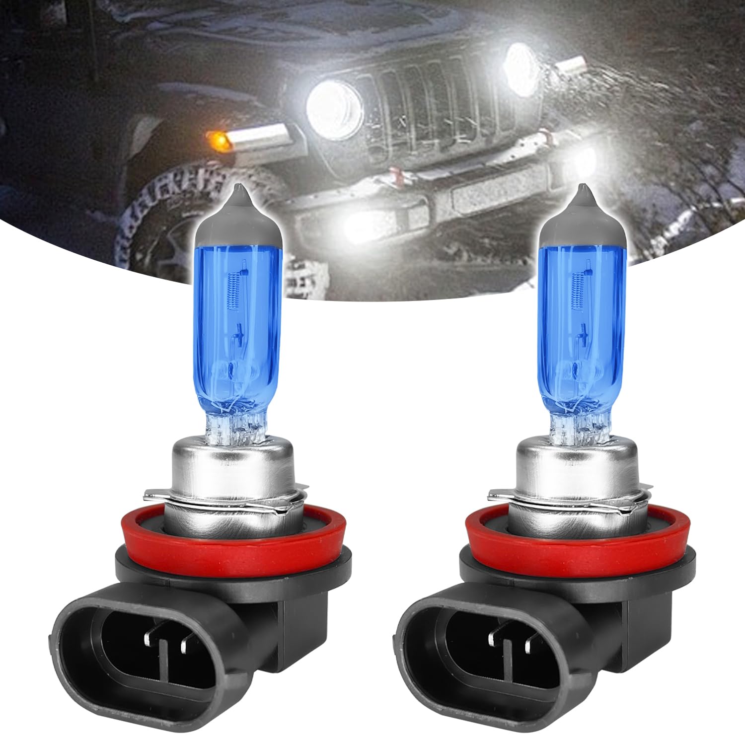 Photo 1 of SamWinGear H11 Headlight Bulb H11 Halogen Head Light Bulbs, Ultra White Halogen Headlight Bulb 12V 100W High Beam Low Beam Fog Light Bulbs, Universal Auto Light Lamp for Most Cars, Trucks, SUVs (H11)