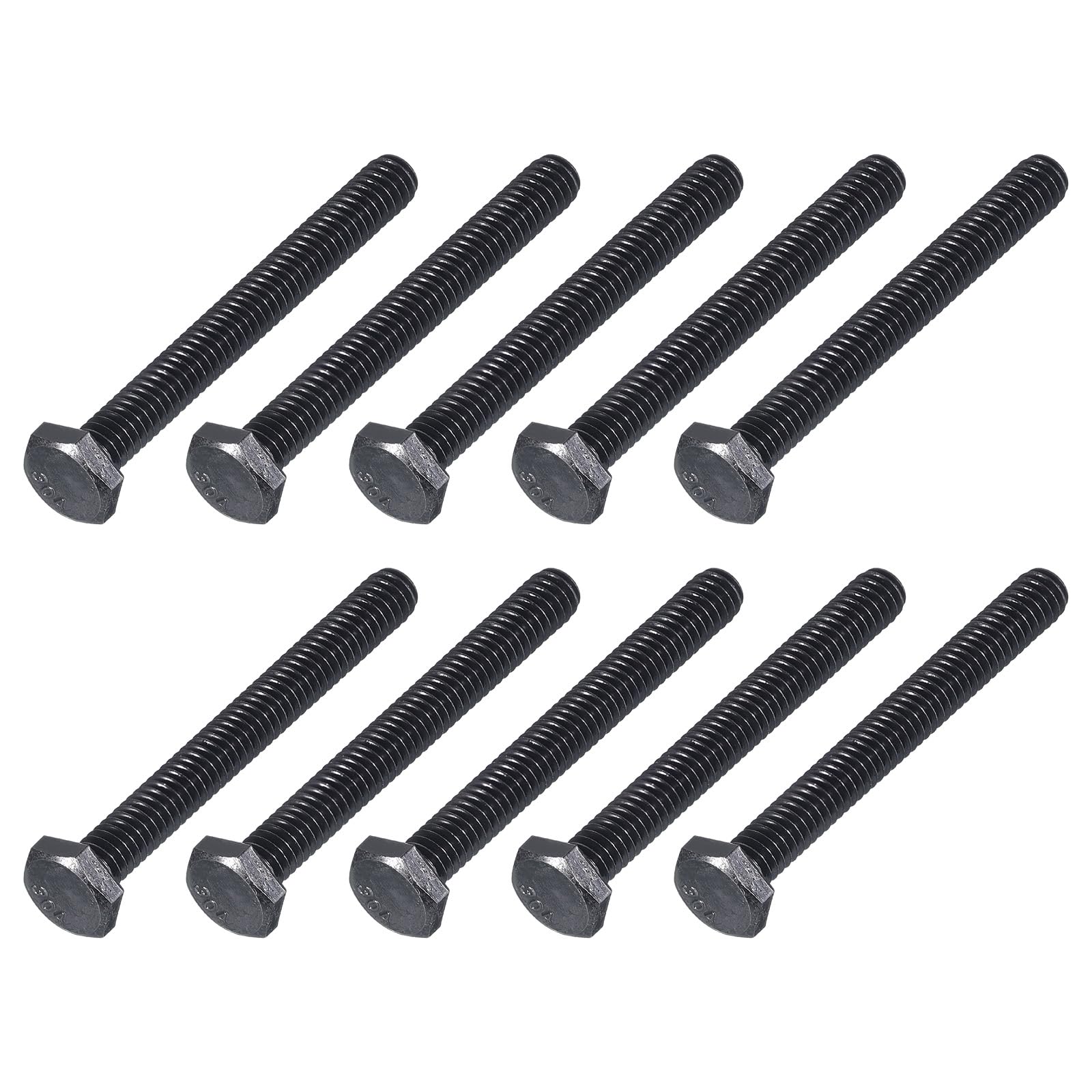 METALLIXITY Hex Head Bolts (1/4-20 x 2-3/8") 10Pcs, 304 Stainless Steel 18-8, Fully Threaded, External Hex Drive, Hex Head Screw Bolt, Black Oxide โ image 1
