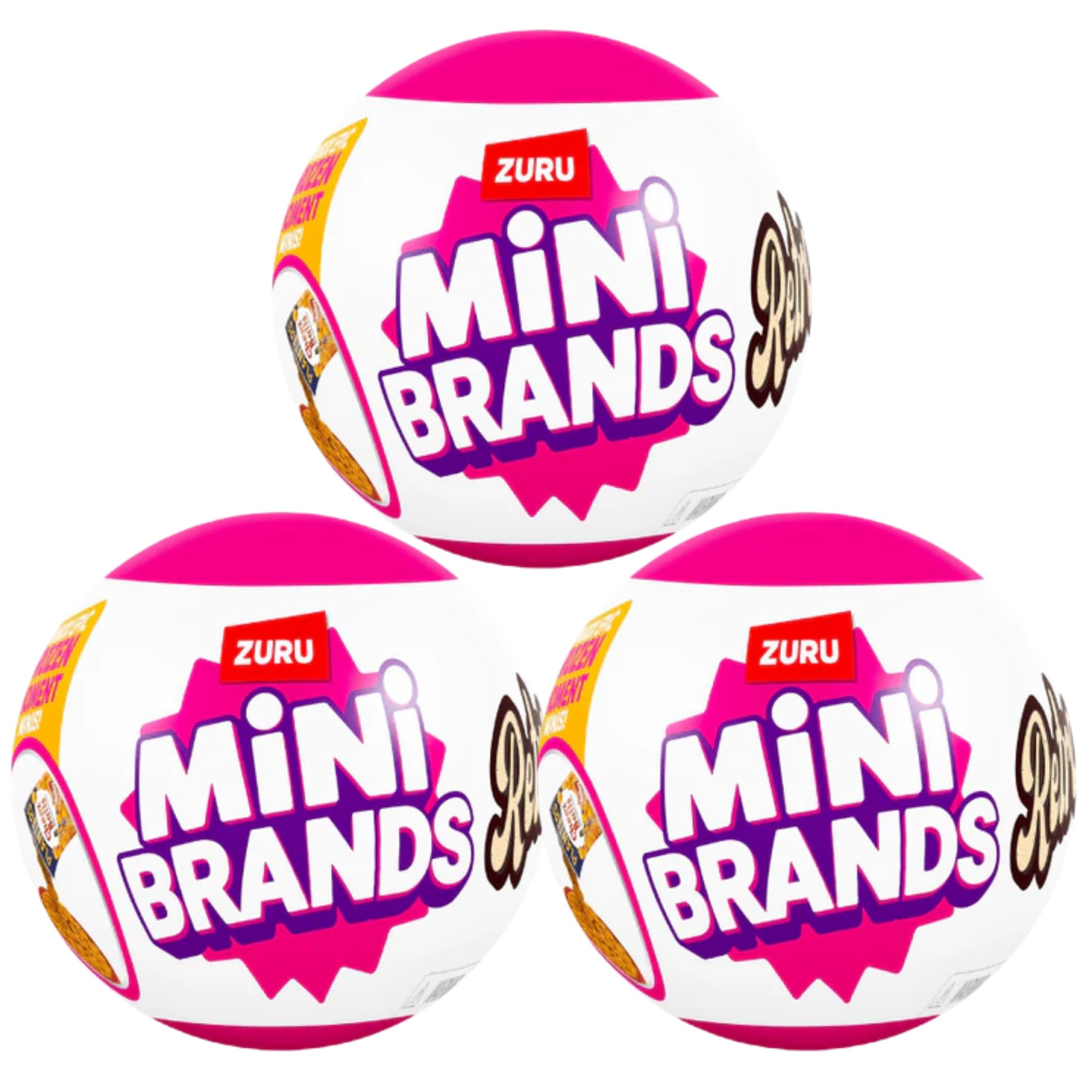 ZURU Surprise Blind Box Capsule Figures - (3x Retro Mini Brands Capsules)
