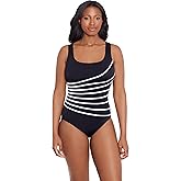 Great Lengths Womens 8 Overlay Fank Tank One Piece Swimsuit