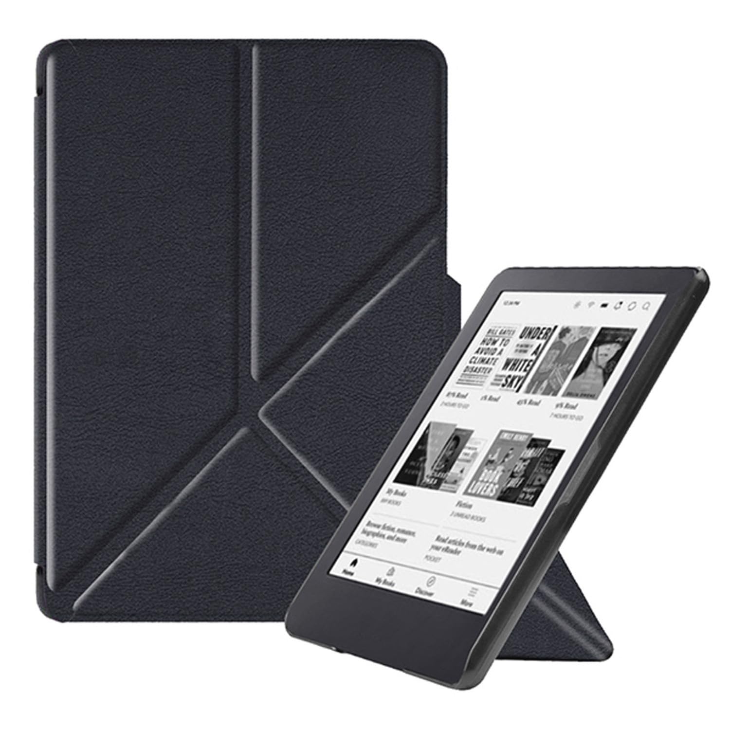 ZTAOOPOU Shockproof Case Cover for KOBO Clara Colour Case – KOBO Clara BW 6 Inch E-Book Reader Cover with Folding Stand Protective Case (Black)