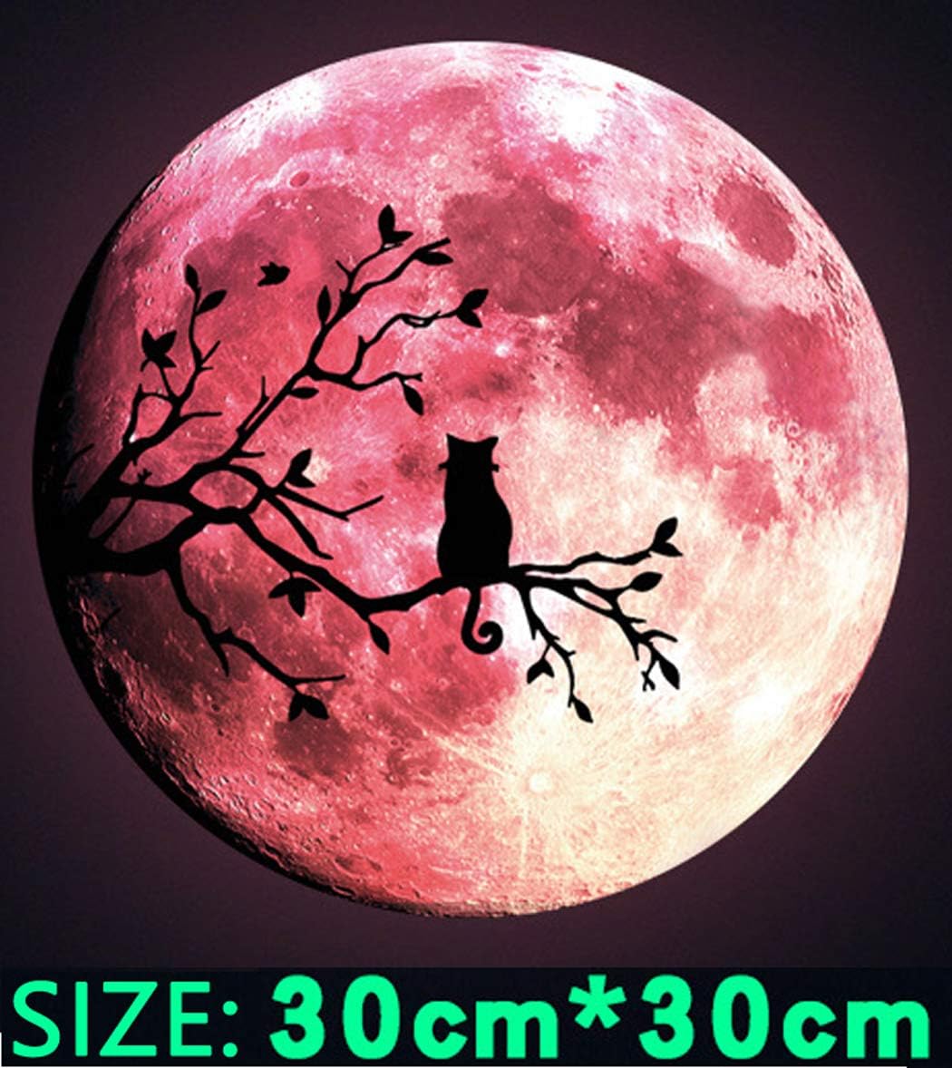 Amazon Com Allicere Full Moon Wall Stickers Decal Stickers Creative Decoration For Bedroom Children S Room Baby Kids Room Living Room Tv Background Pink Home Kitchen