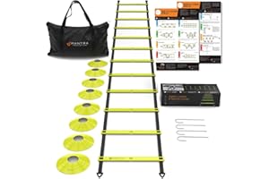 MANTRA SPORTS Soccer Training Equipment Agility Ladder Set, Sports Speed & Agility Training Equipment Kit with Cones & Drills, Speed Training Ladder for Footwork, Football Training Equipment