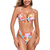 RELLECIGA Women’s Push Up Bikini Set Underwire High Cut Sexy Two Piece Bathing Suit