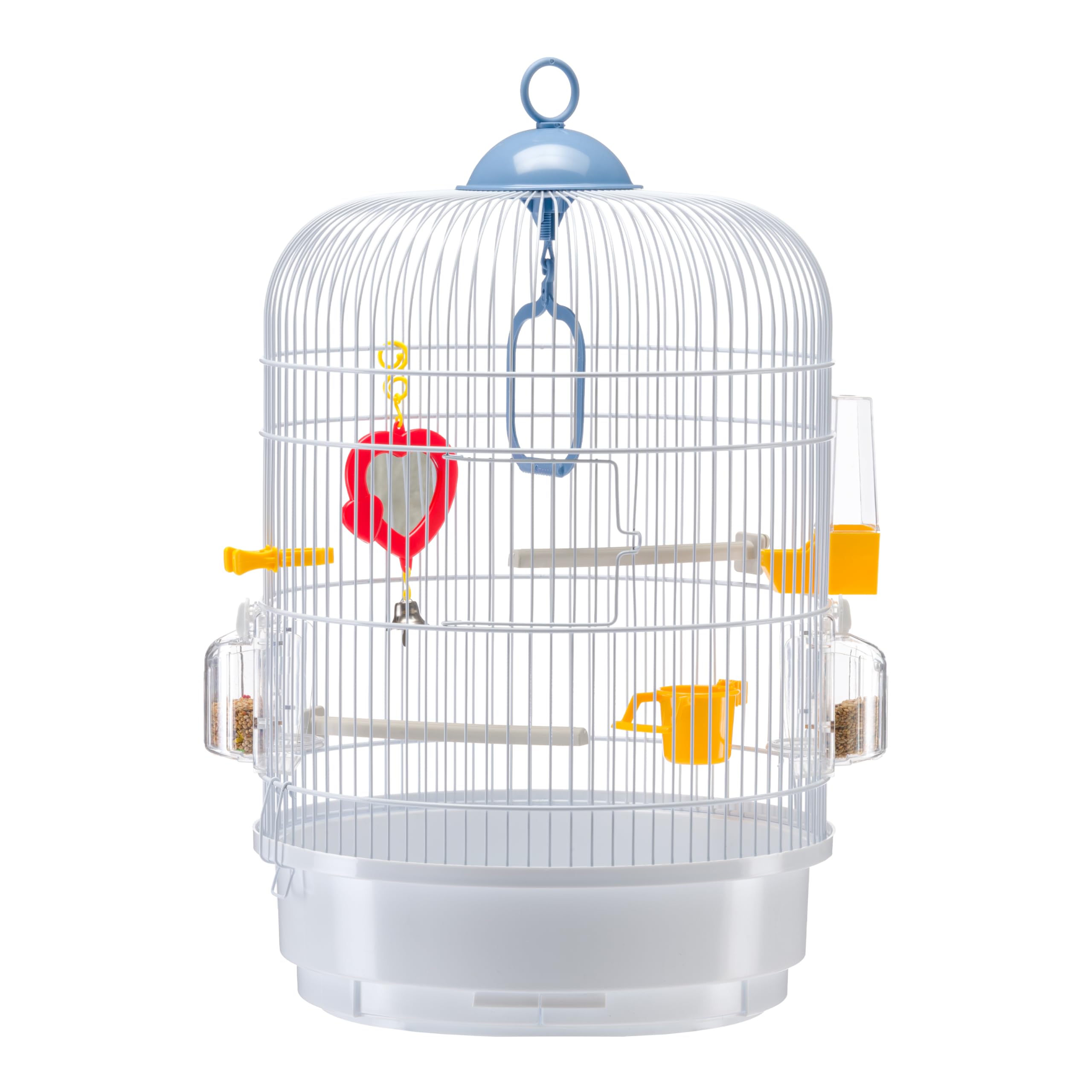 Ferplast Bird Cage REGINA Cage for Birds, Canaries, Budgies, Finches, Metal, Accessories Included Rotating Feeders Perches, 32.5 x 32.5 x h 49 cm.