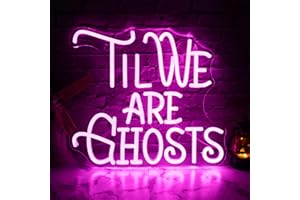 CITIRIS Till We Are Ghost Neon Sign Led Neon Wall Sign Dimmable Pink Letters Neon Light Larger Hanging Night Light For Bedroom Home Game Room Dorm Festival Neon Light For Halloween Christmas Party Decor