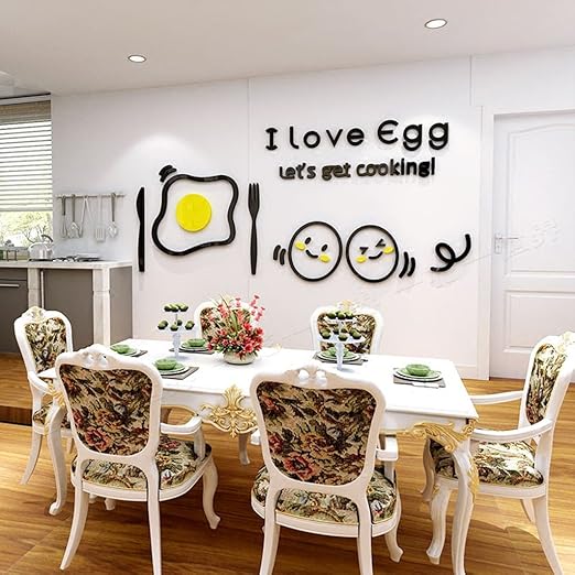 Adhesivos de pared DWW Huevos 3D 3D Cocina Nevera Pegatinas ...