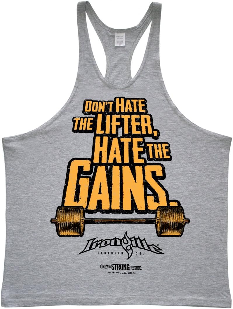 Ironville Don't Hate The Lifter Hate The Gains Weightlifting Stringer Tank Top