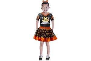 MODERN HERO Cincinnati Bengals Girl's Officially Licensed NFL MVP Tailgate Tutu Dress Costume, Size Medium