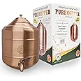 100% Pure Copper water Dispenser Storage Tank Pot, Stainless Steel Faucet spigot and Lid included, Healthy Organic Water Yoga Meditation 3.17 Gallon (12 Liters)