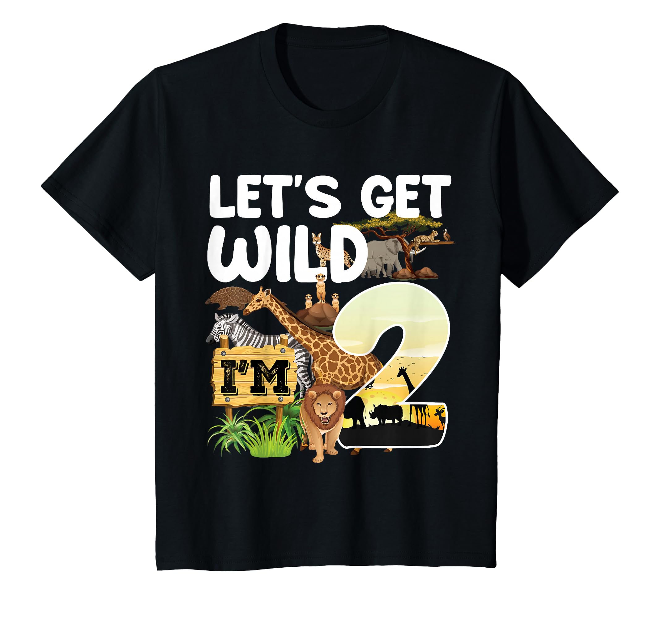 Photo 1 of 2 Year Old Zoo Birthday Safari Jungle Animal 2nd B-day T-Shirt size 2T color green