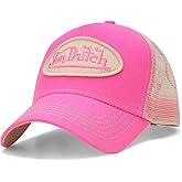 Von Dutch Unisex Trucker Hat - Curved Bill Mesh Back Retro Classic Colorblock Snapback Baseball Cap for Men and Women