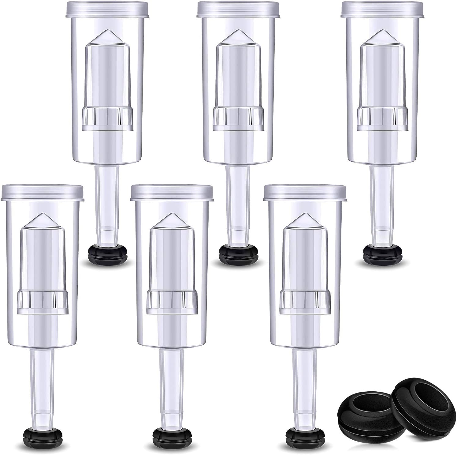 Etase Airlock Set for Fermentation, 20 Pieces Silicone Grommets and 6 Pieces Plastic Airlock for Preserving, Brewing, Making Wine, Fermenting Sauerkraut, Kimchi