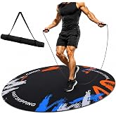 Jump Rope Mat, Shock-Absorbing Non-Slip Rubber Pad for Indoor and Outdoor | Firm Support Protects Knees, Floors and Ropes on Concrete with a Carry Strap for Home Gym, Cardio and HIIT Workouts Anywhere