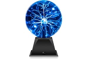 Flashmen Plasma Ball Lamp 6 inch Science Toy Touch & Sound Sensitive Plasma Globe Extra Large Lightning Ball for Kid Teen Bedroom Decor Lamp Novelty Toy Present (Blue)