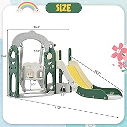 Virubi 6 in 1 Toddler Slide with Swing