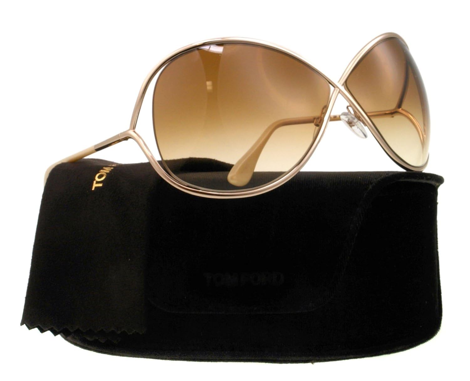 Amazon.com: TOM FORD FT0130 Miranda Sunglasses Shiny Rose Gold/Gradient ...