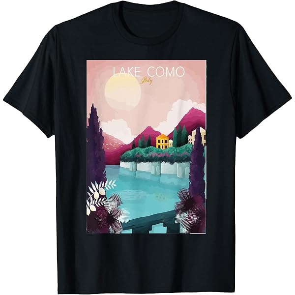T-Shirt Santorin Grèce - Illustration Coucher De Soleil - Voyage Méditerranée