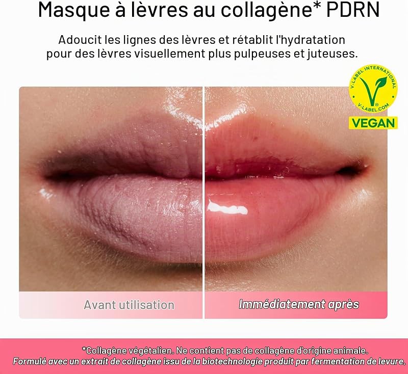 PDRN Collagen Lip Mask Glazed Jelly 0.38 fl oz | Korean Lip Butter Balm Overnight Sleeping Mask Hydrating Care Moisturizer Treatment for Flakey, Dry Lips — photo 3 sur 8