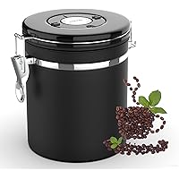 Miscedence Coffee canister for ground coffee with Date Tracker,One Way Co2 Valve #304 Stainless Steel Kitchen Food…