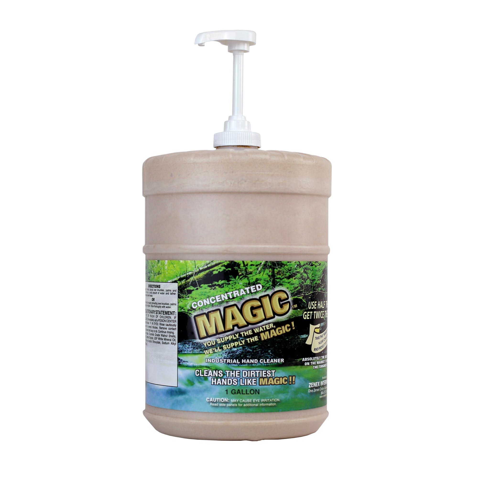 Zenex Magic Hand Soap - Industrial Hand Cleaner for Auto Mechanics | Shop Soap | Walnut Shell Scrubbers to Remove Grease, Oil, Ink & Paint | Moisturizing Ingredients | 1 gallon (1 Pack)