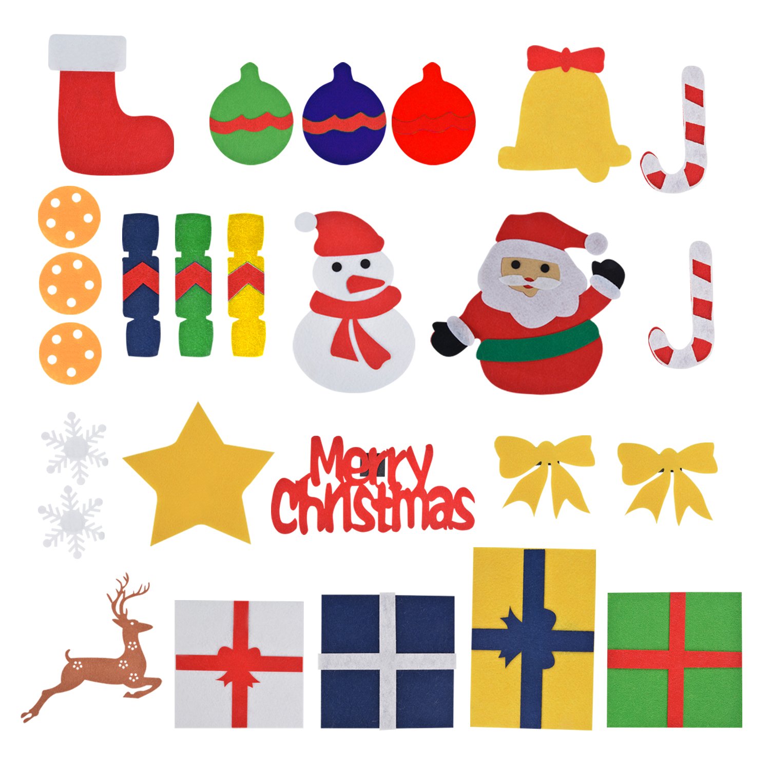 Aniwon Felt Christmas Tree, Xmas DIY Christmas Tree Door Wall Decoration with 30PCS Detachable Ornaments for Kids