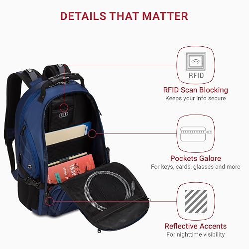 1900 scansmart tsa laptop backpack 19 SWISSGEAR Backpack, Fits Most 17-Inch Laptops, TSA-Friendly Lay-Flat Design, RFID Protection, and Tablet Pocket, Black, 31L, 18.5-Inch : Electronics Whether rushing through an airport or trekking in the city Swiss Gear 1900 ScanSmart Laptop