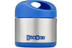 Yumbox Cubi Triple Insulated Stainless Steel Thermal Jar for Hot & Cold Lunches, Kids Size, Easy Open and Carry Handle, Uniqu
