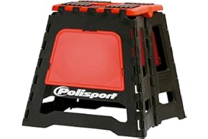 Polisport Foldable Pit Bike Stand – Lightweight, Heavy-Duty Motocross Stand for Dirt Bikes, MX, Off-Road Motorcycles – Compact, Portable, 552 lb Capacity – FIM Podium Official Stand – Red
